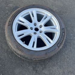 1 Only - 245/45r19 5x4.72 5x120 Stock Split Spoke Tesla Model S X Wheel Rim With Michelin Pilot Sport 4 Tire!!