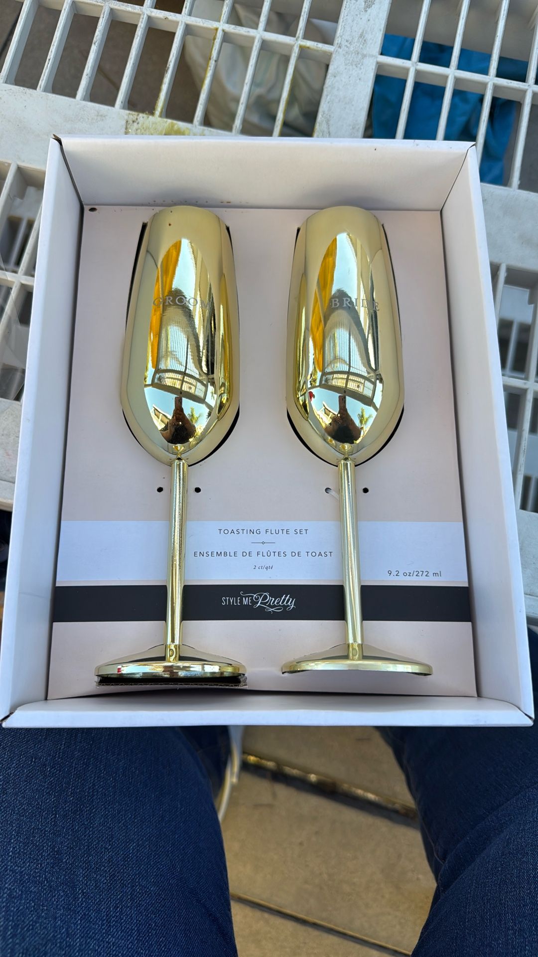 Bride And Groom Toasting Flute Set