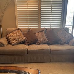 Two 8 Foot Couches And Matching Loveseat