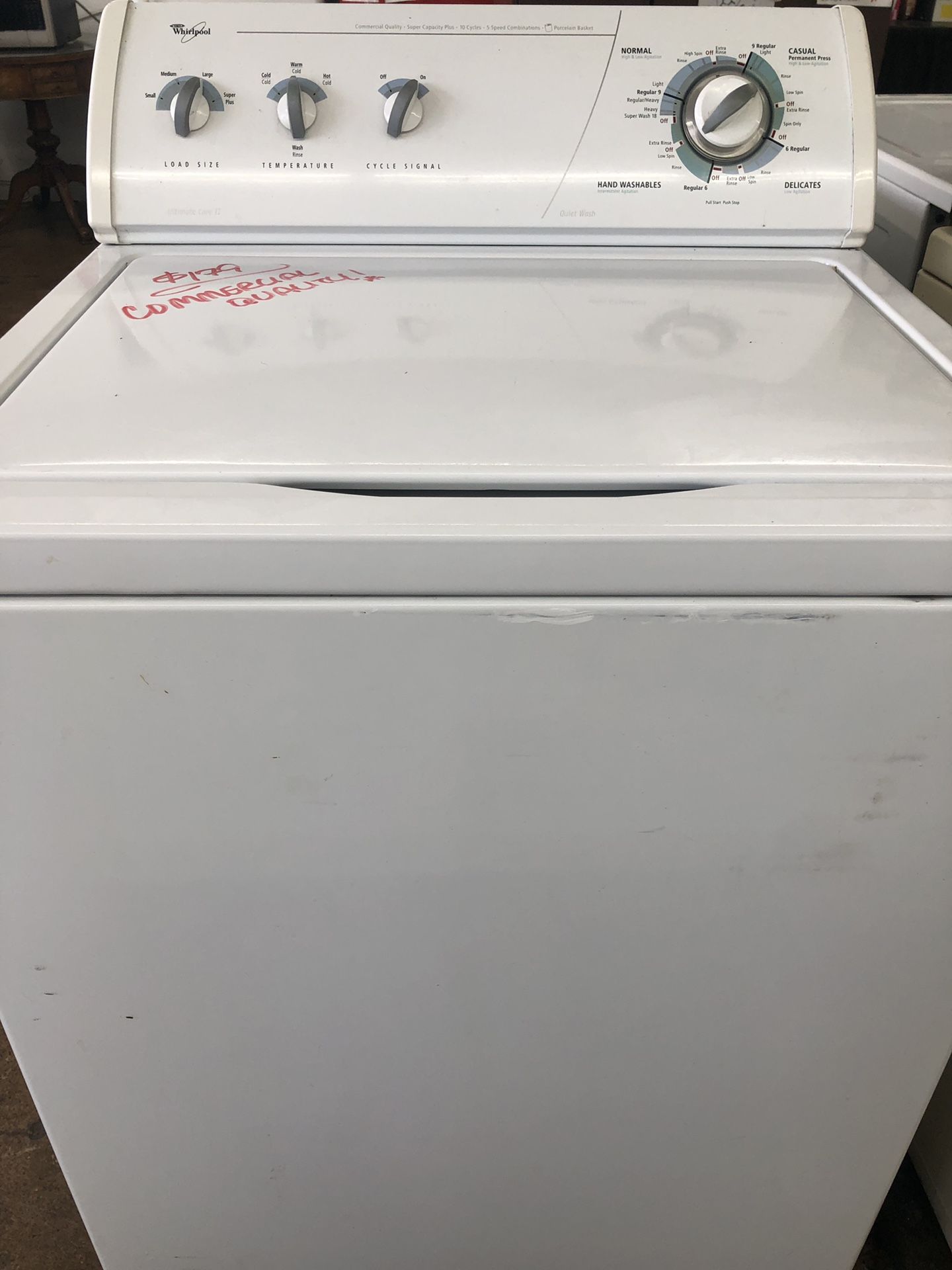 Beautiful Whirlpool Commercial Quality Washer! HEAVY DUTY! Bleach & Downy Dispensers! 17 Options! Fully Guaranteed! We Can Deliver!