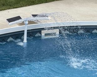 Solar Pool Fountain with 10-Color LED Lights & Remote (Like New) - inground/above pools