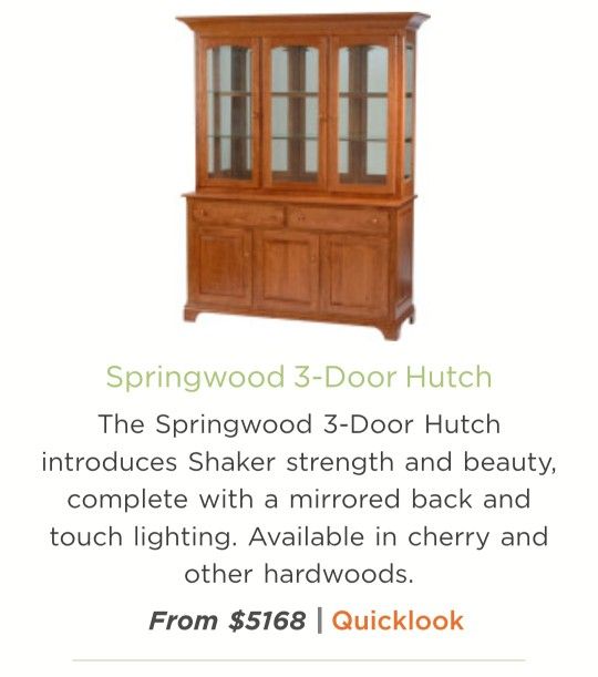 Shaker Oak China Hutch