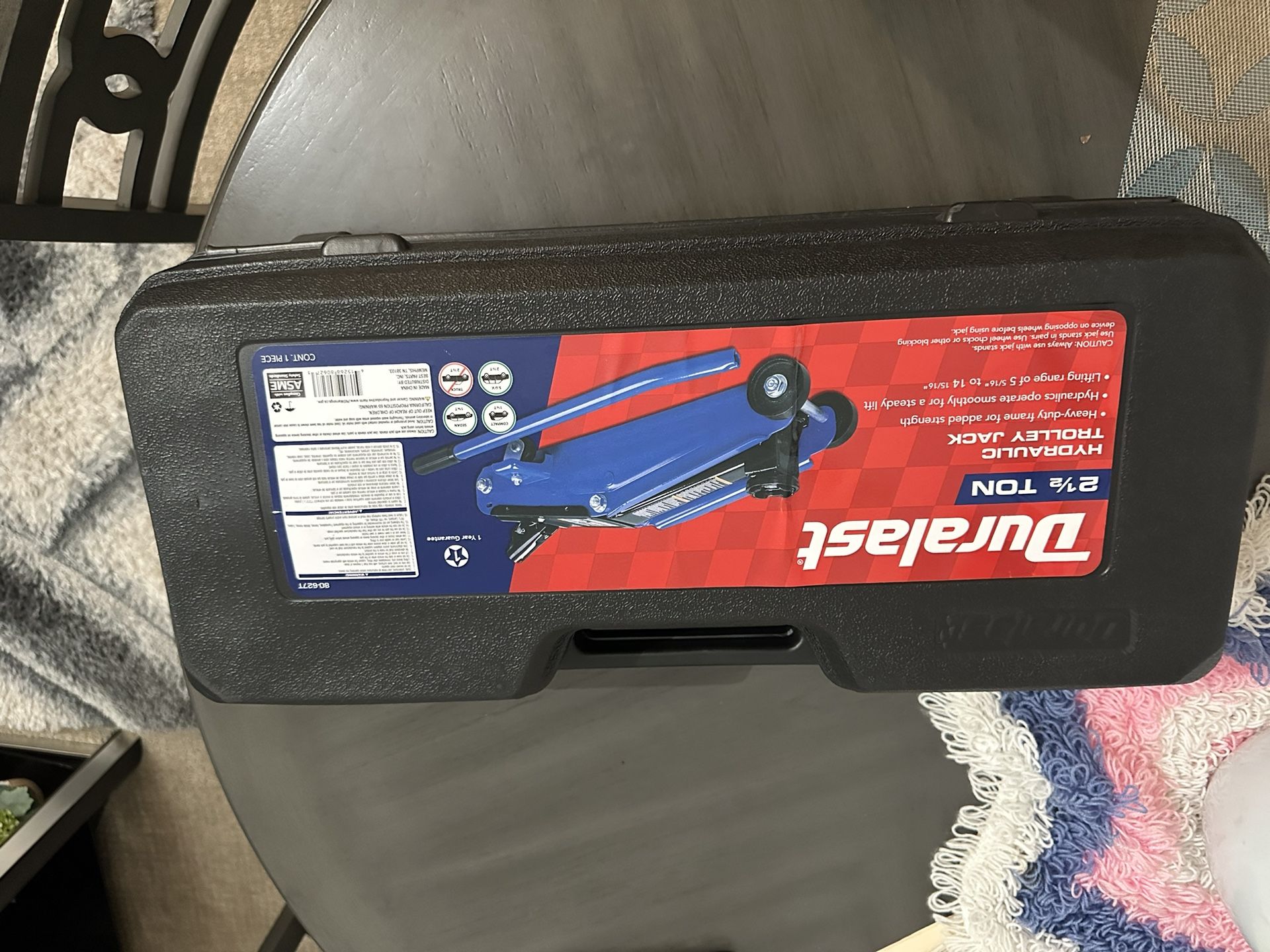Duralast 2.5 Ton Hydraulic Trolley Jack w/ Case – Like New