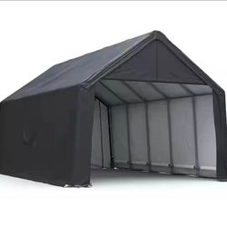 Open Box Complete New Outdoor Heavy Duty 13 ft. W x 20 ft. D x 11.65 ft. H Gray Roof Steel Carport
