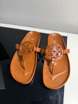 Tory Burch Miller Leather Sandals – Tan Brown - 7.5