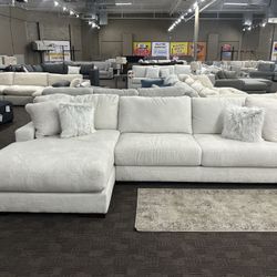 Super Plush White Sectional Couch