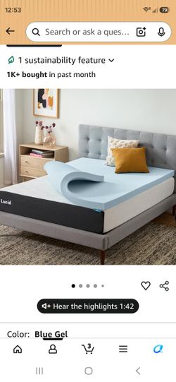 Lucid 4 Inch Memory Foam Mattress Topper, TWIN XL Size – Great for College Students!!