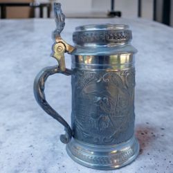 7" Beautiful  Vintage Stein by Enka Zinn 95% Made in Germany