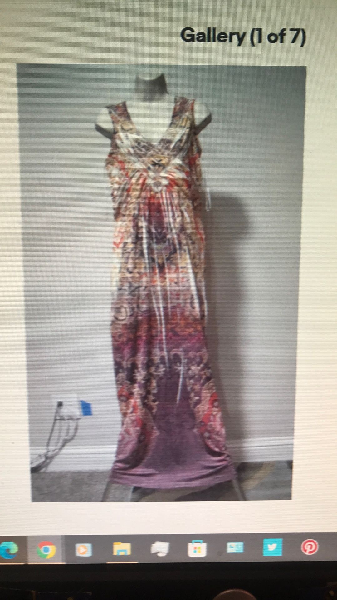 Apt.9 Women's Medium Maxi Dress V Neck Sleeveless Stretch Colorful Paisley Print