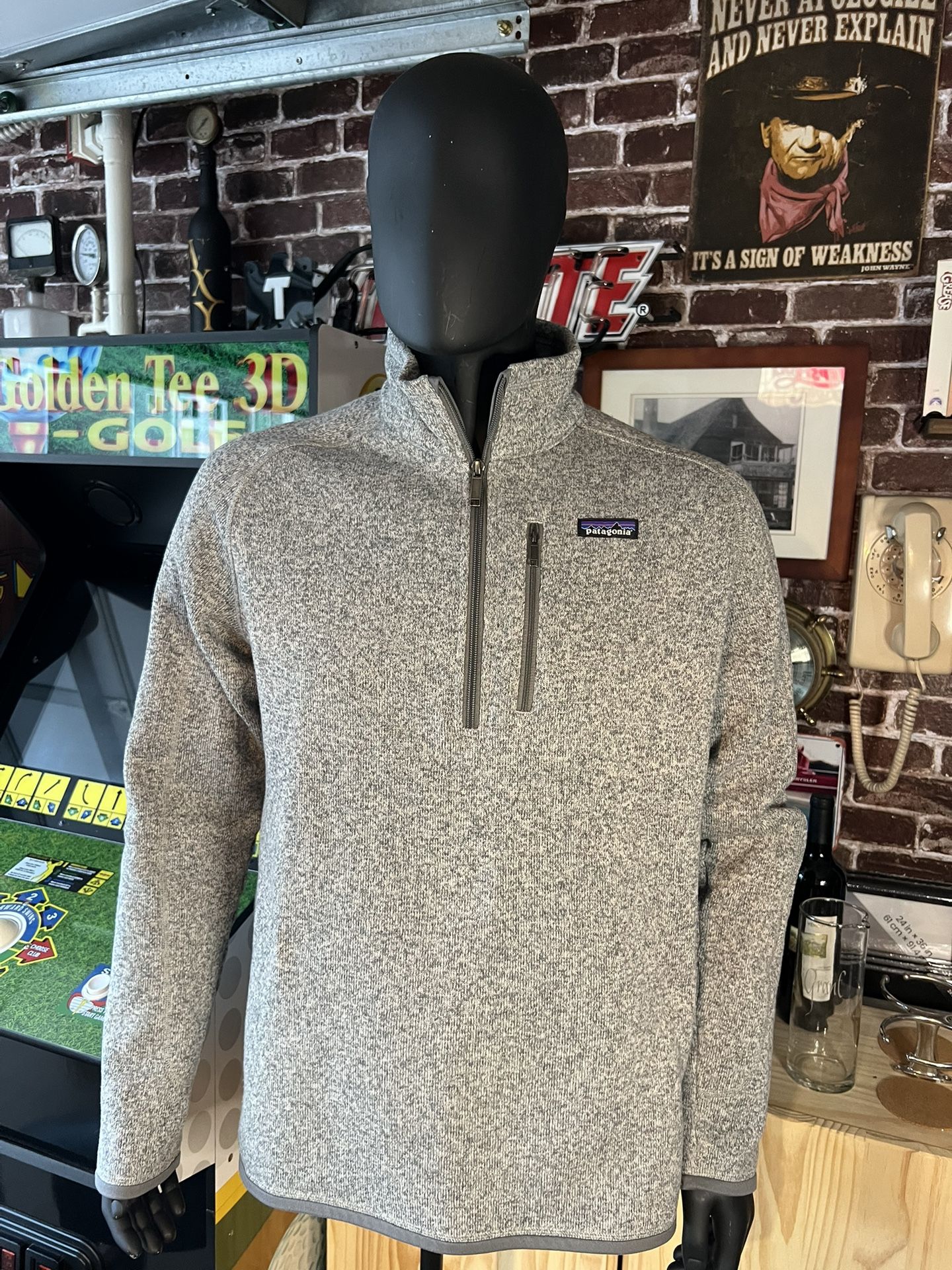 Patagonia Better Sweater 1/4 Zip Pullover Mens L Large Outdoor Light Grey
