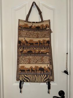 Tapestry Shopping Carry On Rolling Folding Collapsible Bag