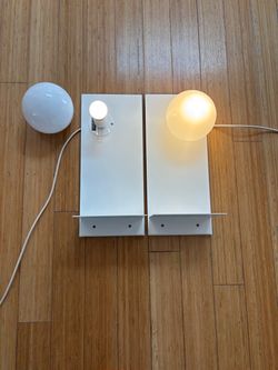 White Wall Sconce Shelf Lamps – Set of 2