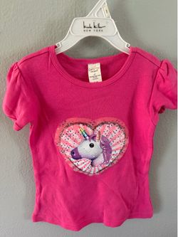 Girls Pink Unicorn Graphic Tee Size 4T