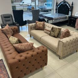 MONTEGO DARK BRICK ROOM SLEEPERSETSofa Sleeper & Loveseat