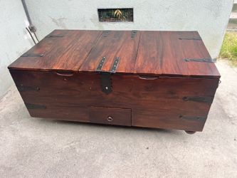 Compartments Coffee Table Solid Wood with Compartments
