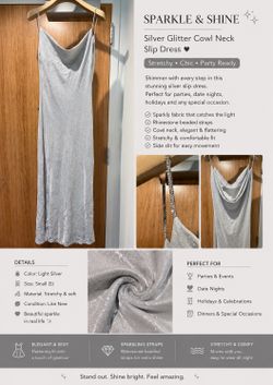✨ Sparkly Silver Slip Dress | Party & Special Occasion ✨