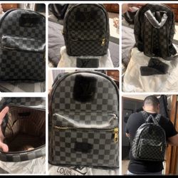 Black Checkered Backpack $90 Brand New 