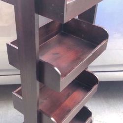 Wooden Bathroom Brown Shelf Beauty Accessories Make Up Lotions Towels Storage Organizer Caddy 