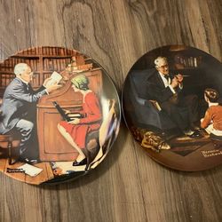 Vintage Norman Rockwell Collector Plates “The Tycoon” And “The Professor”