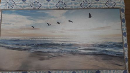 Large Coastal Beach Canvas Wall Art