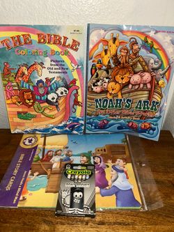 Bible Coloring Books, Story Cards & Crayons Bundle