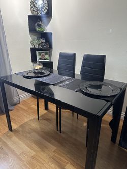 42 Inch Black Dining Table Minimalist Modern