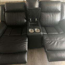 Sectional Black Leather Couches 