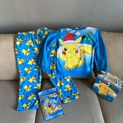 Pokemon Pikachu Santa Boys Christmas Pajamas Set