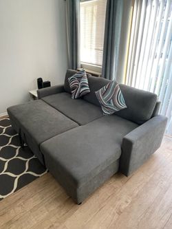 Sleeper sofa-gray- L Shape