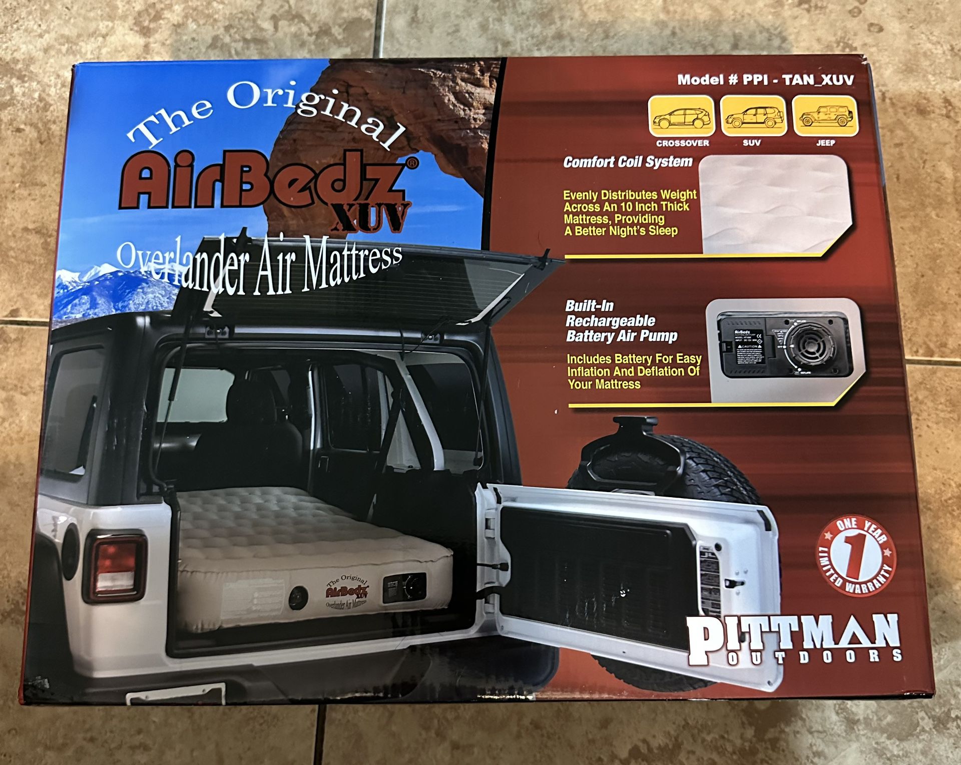 SUV and Crossover Vehicle Rear Seats Air Mattress (with Built-in Rechargeable Battery Air Pump) 
