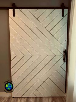 Abstract chevron barn door