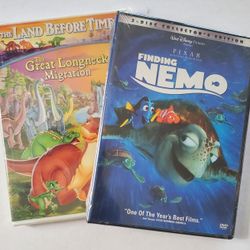 Disney Pixar Finding Nemo + The Land Before Time X Great Longneck Migration Kids Family DVD