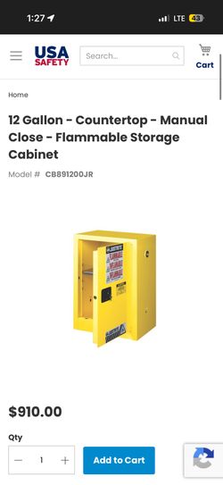 Justrite flammable cabinet