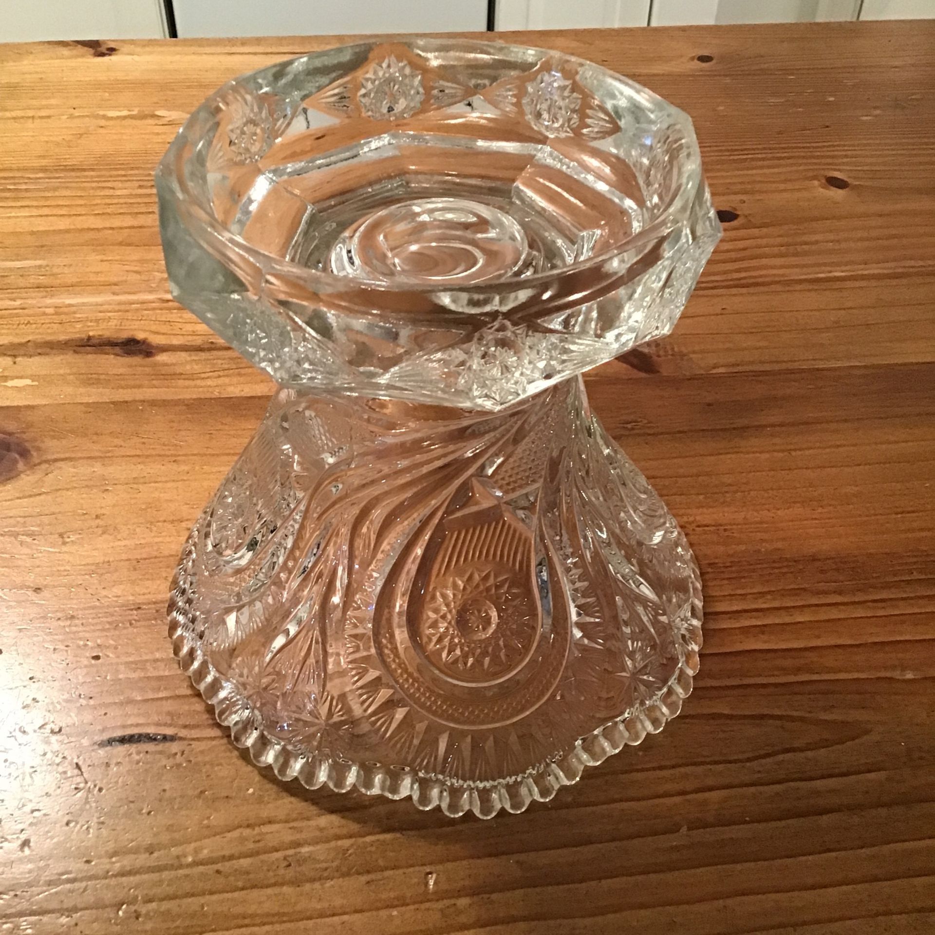 Large Vintage Punch Bowl Pedestal
