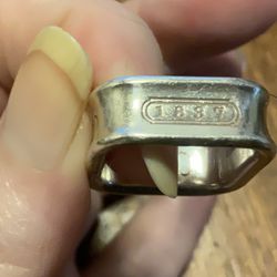 Vintage Tiffany & Co. Sterling Silver 1837 Square Size 5.5 Ring Engraved On The Inside. 