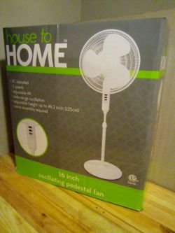 16 inch white oscillating pedestal Fan with 3 speeds