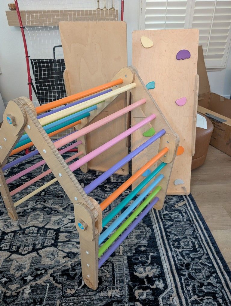 Happymoon Climbing Pikler With 2 Slides/Climbing Ramps