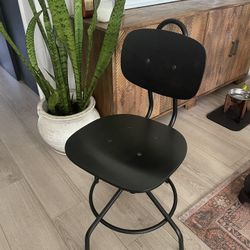 Ikea KULLABERG swivel office / desk chair - Black (wood)