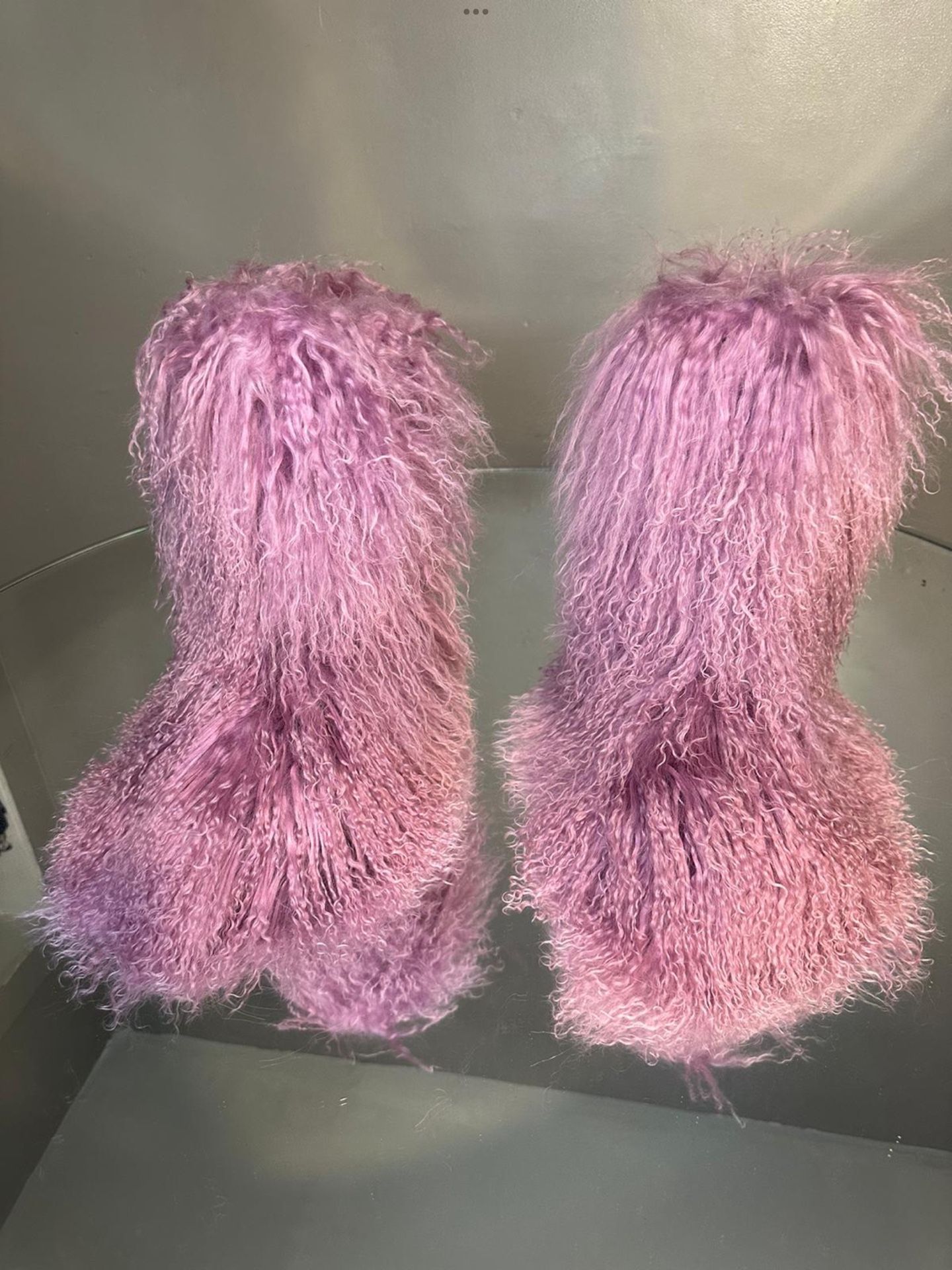Lavender Real Furry Shaggy Boots Size 7.5, 8 Ready Message True Size & Order