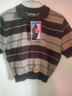Striped Short Sleeve FB county Shirt with Tags