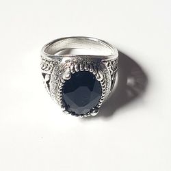 Antique Silver Stone Vintage Jewelry Ring For Men and Women Size 9 Used like new