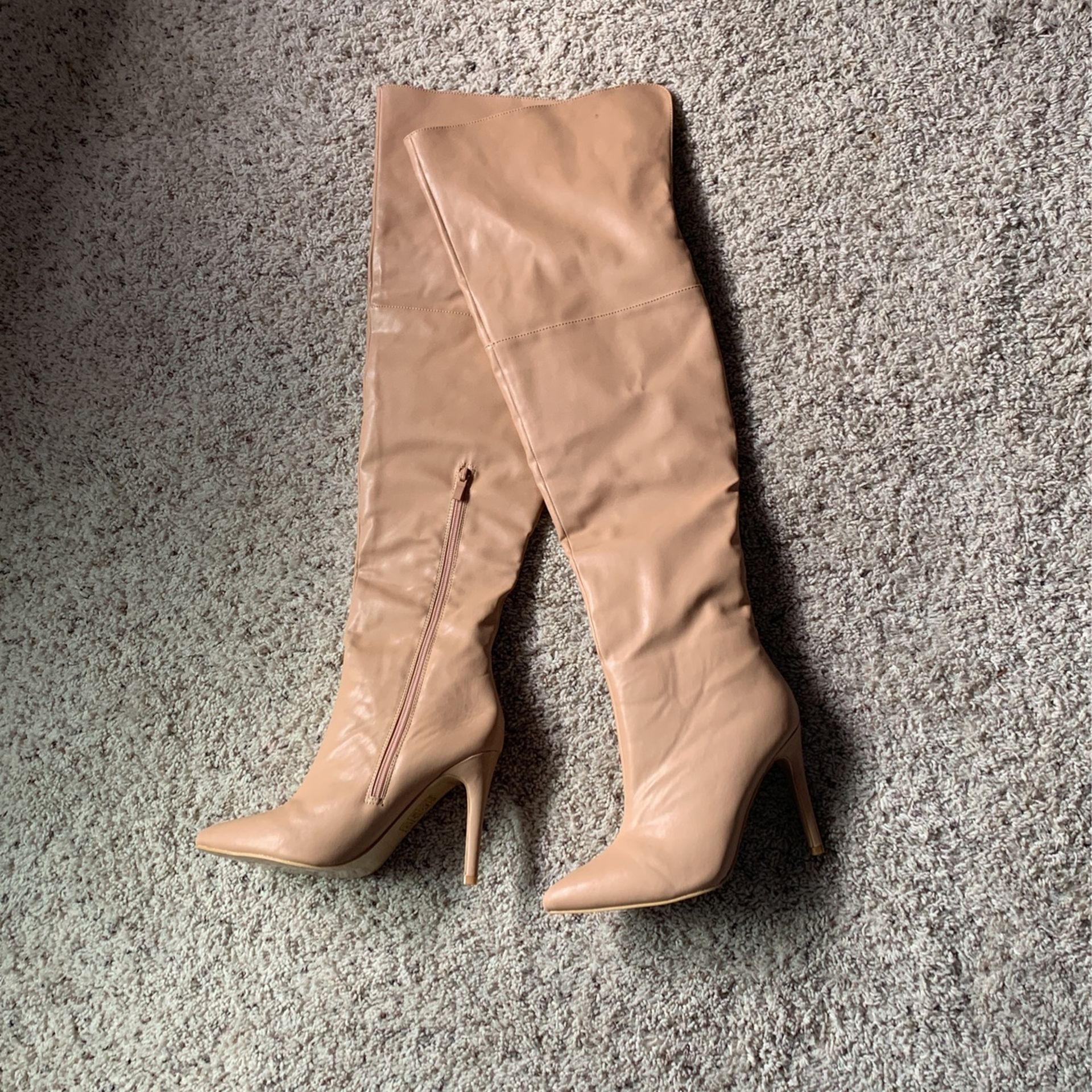 Thigh High Tan Boots Size 8 Fashion Nova