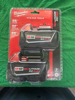 (2 Packs Available$125 EA)🔋 Duel M18 (Red Lithium XC 5.0) Milwaukee Battery Pack