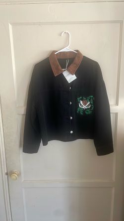 Black Medium CUSTOM Owl Denim Jacket