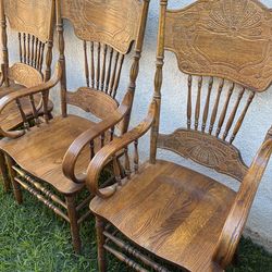 4 wooden chairs