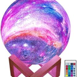 Moon Lamp With Wooden Stand And Remote 16 Colors In One