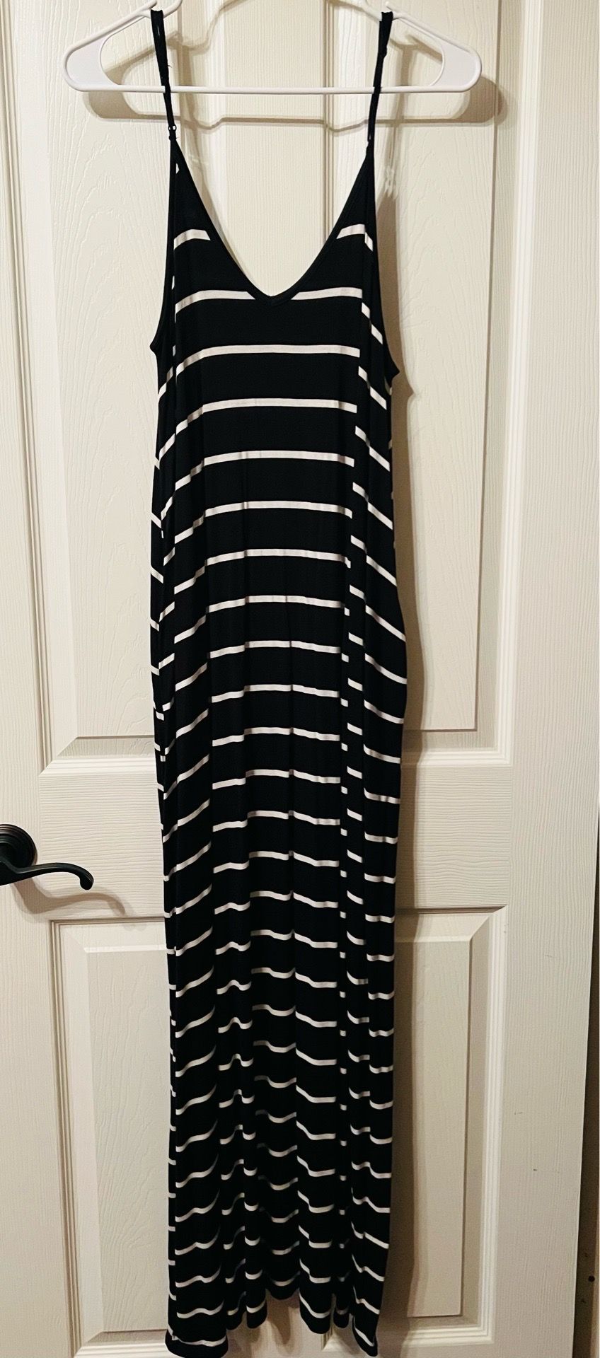 Black/Cream Stripe Tank Dress M
