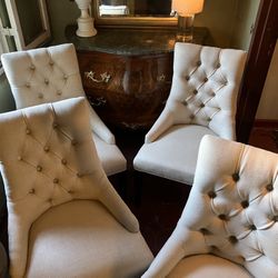 •all Spectrum 12:37 PM HORLDOL RH 100% 0 •••• MARTINE TUFTED FABRIC DINING ARMCHAIR