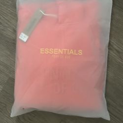 coral essential fear of god hoodie 