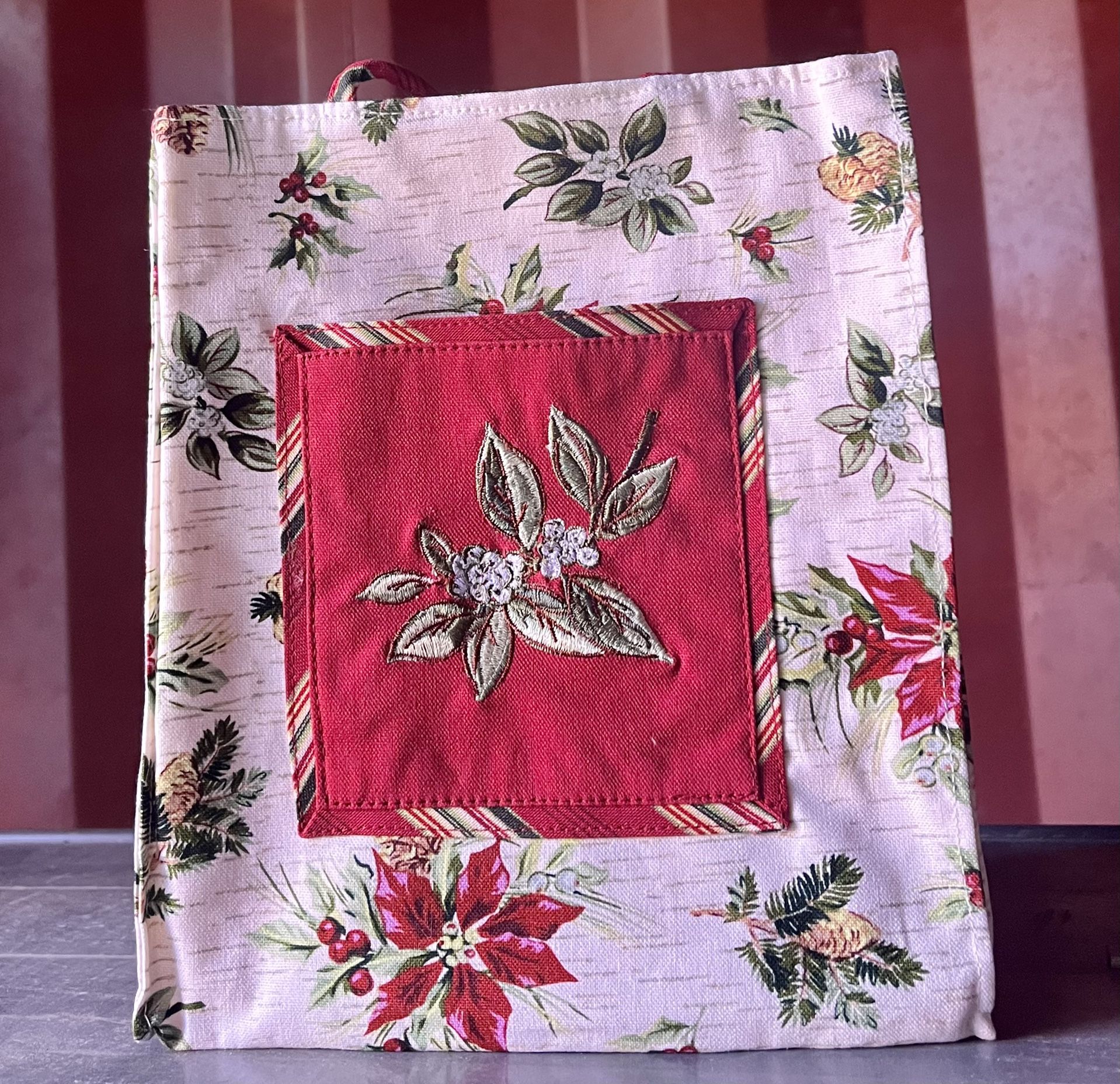 Longaberger Collectible Holiday Tote Bag 